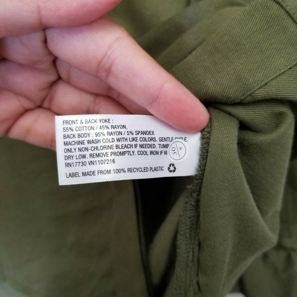 Ava & Viv womens top 14w Olive Green top nwt - Picture 3 of 6